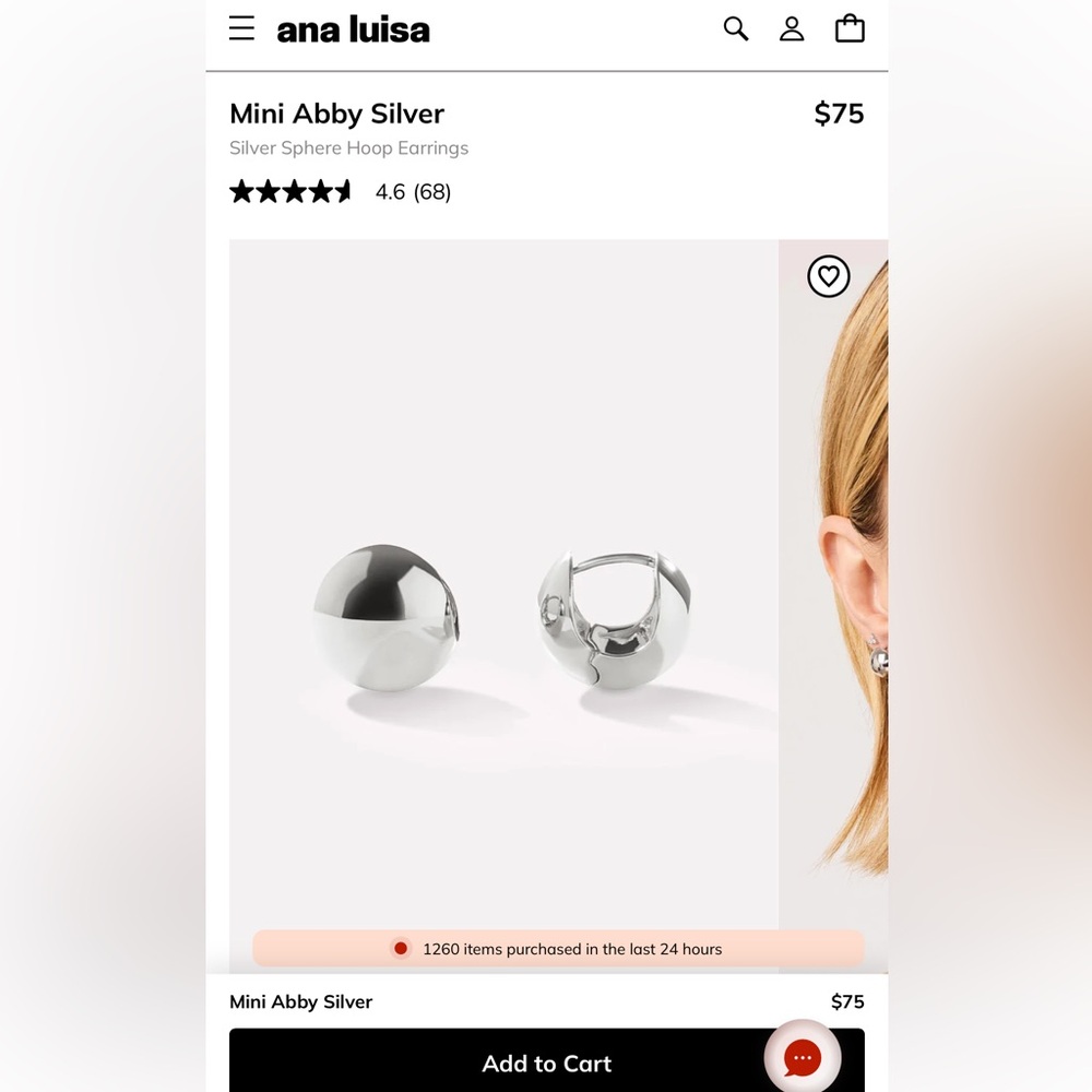 Ana Luisa Mini Abby Silver Hoop Earrings